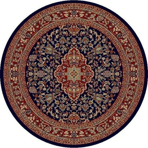 Concord Global 41040 5 ft. 3 in. Jewel Heriz - Round, Navy