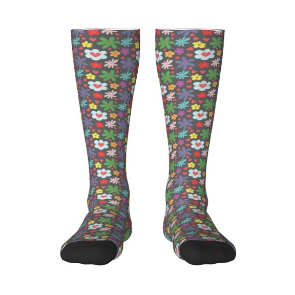 Balery Daisies Flowers Printed Novelty Socks Men's Women's Crew Socks Sports Socks Knee High Socks Cotton Socks Quirky and Cool Socks