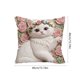 thumbnail image 3 of CaiYueKe Cute Cat Embroidery Pillow Cover - Flocked Velvet Decorative Throw Cushion Sofa Bedroom Living Room Accent Pillowcase, Faux Embroidery Animal Pattern Home Decor Gift for Women, 3 of 7