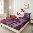 thumbnail image 4 of Castle Fairy Anime Girl Twin Sheet Sets for Children Teenagers,Black Red Gamepads Bedding, 4 of 7