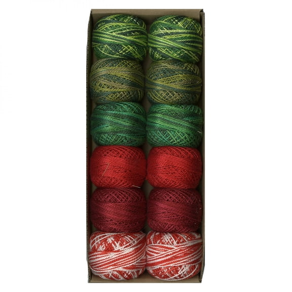 Valdani Pearl Cotton Ball Size 8 73yd Two at Christmas