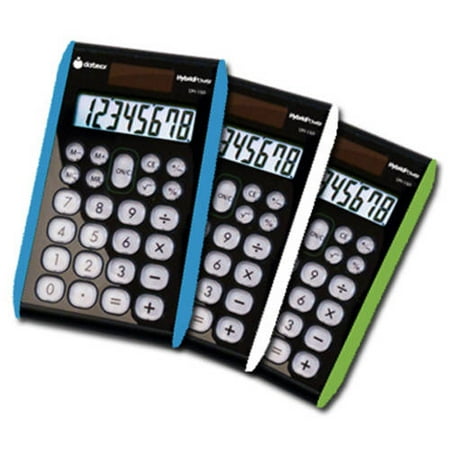 Datexx 8-Digit Hybrid Slim Line Handheld Calculator, 3-Pack