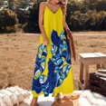 thumbnail image 3 of Robe Sans Manches Feuillage sur Jaune Robe Féerique Robes d'Été Femmes 2024 Robe Longue pour Femmes, 3 of 5