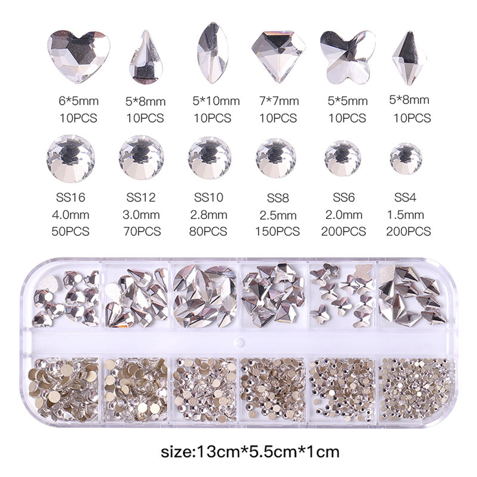 Rhinestones Small for Nails Paper Bead Roller Nail Sticker Rose Nail Stickers Rhinestones for Makeup for Eyes Short Acrylic Nails Rhinestone on Nails Cow Print Nail Stickers Pigment for