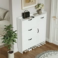 thumbnail image 2 of Miniyam Shoe Cabinet, Shoe Organizer with 3 Flip Drawers for Entryway, Hallway, White, 2 of 7