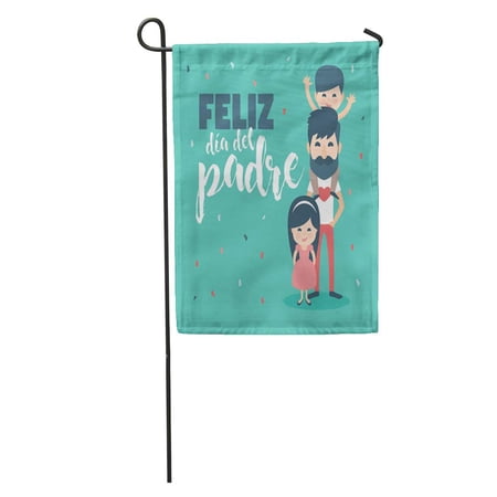 SIDONKU Father Dad Beard and Children Happy Father¡èS Day Written Garden Flag Decorative Flag House Banner 12x18 inch
