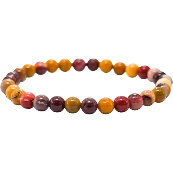 Mookaite Crystal Bracelet - 6mm Beaded Bracelet and Healing Stones