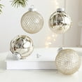 thumbnail image 4 of Silver Christmas Tree Ornament 3 Inches Foam Ball Set 4 Pieces Holiday Party Home Decoration, 4 of 6