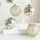 thumbnail image 4 of Adornos de bola colgantes para árbol de Navidad | Juego de bolas de espuma plástica de 8 cm | Rosa Blanco Plata | Estilos brillantes de lentejuelas brillantes | Caja de 4 | Decoración para fiestas, 4 of 6
