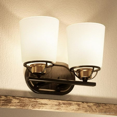 Double Shade Bath Urban Ambiance Luxury Coastal Bath Fixture, Size: 8-1/8