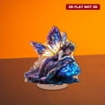 thumbnail image 5 of Rotating acrylic ornament featuring a cosmic fairy on a glowing blue mushroom with galaxy-patterned wings and vibrant colors for stunning decor, 5 of 8