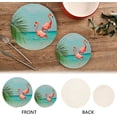 thumbnail image 4 of SKYSONIC Vintage Flamingos Pot Holders Trivets, 2 Pcs Heat Resistant Trivets,Blue Sea Cotton Thread Weave Mats for Hot Pads Pans Pot Bowl Teapot for Kitchen Decor, 4 of 7