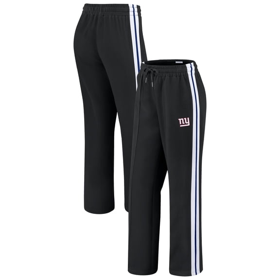 Women's WEAR by Erin Andrews Black New York Giants Color-Block Straight Leg Pants