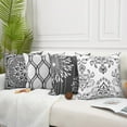 thumbnail image 3 of Decorative Throw Pillow Covers 18x18 Set of 4, Dark Grey and White Modern Simple Square Pillow Case Cushion Cover for Sofa Couch Farmhouse Outdoor Living Room (Dark Gray and White, 18x18 inch), 3 of 6