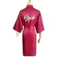 thumbnail image 4 of Silver Embellished Bride Bridesmaid Morning Robe Wedding Makeup Robe Women's Thin Silk Cardigan Robe, 4 of 7