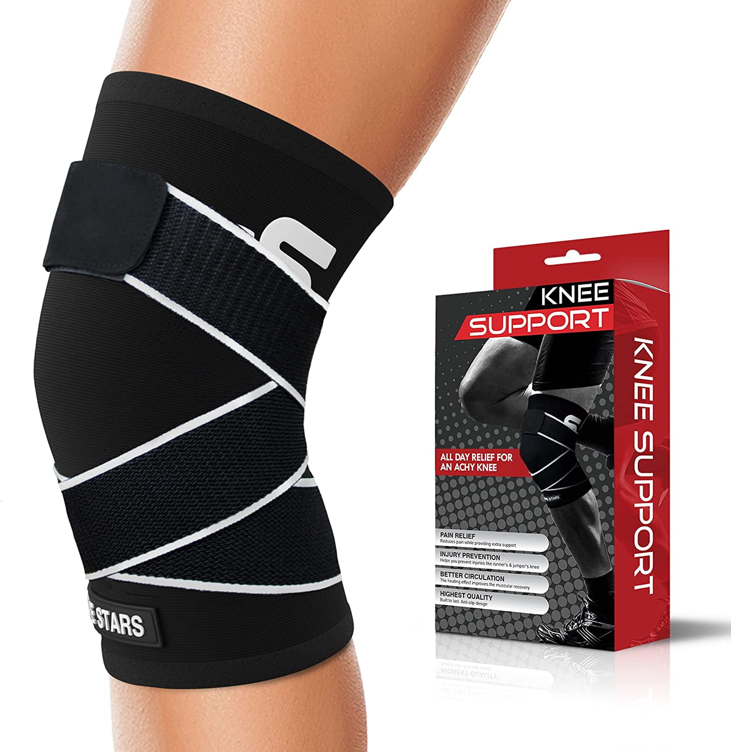 Knee Support Compression Sleeve Patella Brace Arthritis Injury Gym Running UK 