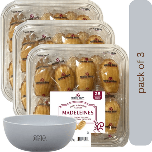 American Bakery Madeleines, 3 pack 28 oz with bowl by OMA.