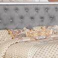 thumbnail image 3 of Eli Crystal Tufted Queen Bed LED Mirror Inlays Wood Gray Velvet Silver, 3 of 6