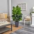 thumbnail image 4 of Nearly Natural 5ft. Large Leaf Philodendron Artificial Plant in Slate Planter (Real Touch), Green, 4 of 4