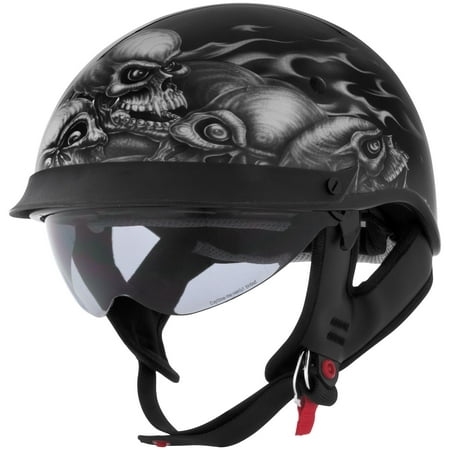 - Cyber Helmet Lethal Threat U-72 Skull Pile Helmet with Internal Shield