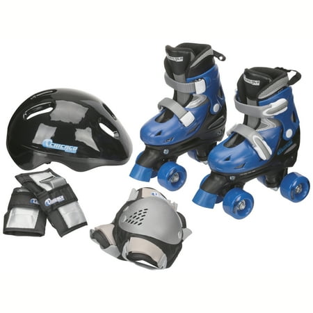 Adjustable Quad Skates - Chicago Boys' Adjustable Quad Roller Skates Combo Set Blue/Black/Gray