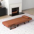 thumbnail image 4 of Costway Fauteuil-Lit Convertible Pliant à 5 Positions, Fauteuil Lounge Canapé avec Coussin, Café, 4 of 10