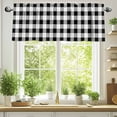 thumbnail image 2 of Black White Valances for Windows, 54 x 18in, Buffalo Plaid Rod Pocket Kitchen Valance Curtain Light Filtering Window Treatments for Living Room Bedroom, 1 Panel, 2 of 7