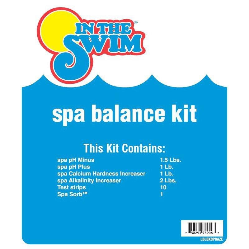 In The Swim Spa Water Balance Kit - Featuring: pH Plus and Minus, Calcium Hardness Increaser, Alkalinity Increaser, Water Test Strips, and Spa Sorb KSPABAL01AZ