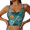 thumbnail image 2 of Lsque Tropical Leaves Printed Women'S Sports Bra, Compression, Moisture Wicking, High-Impact Sports Bra For Women,Supportive sports bra-Small, 2 of 9