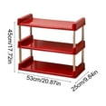 thumbnail image 3 of Floor Standing Storage Rack, Home Multi-Layer for Bedroom Kitchen Organizer for Convenient Daily Use Space Saving(Red), 3 of 6