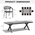 thumbnail image 2 of Crestlive Products 94" Outdoor Dining Table for 8-10, Aluminum Sturdy Frame with Umbrella Hole, Gray Wood-Grain Top, 2 of 3