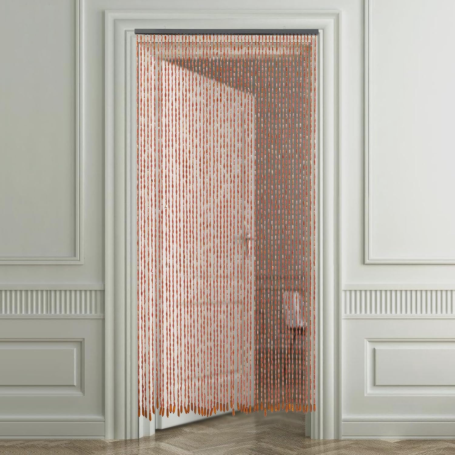 52 Strands 78.74 * 35.43in Bamboo Wood Beaded Door Curtain, Doorway Curtain, Door-Mounted Handmade Natural Drape for Doorway, Wardrobe, Window, Bedroom Door, Bathroom Door