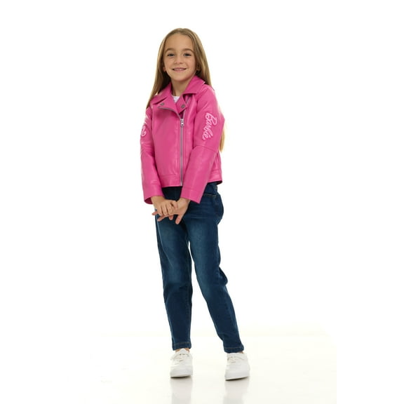 Barbie Faux Leather Jacket Metallic Little Kid to Big Kid