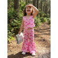 thumbnail image 5 of BemeyourBBs Western Baby Girl Cowgirl Outfits Toddler Baby Girl Summer Clothes Horse Star Hat Print V Neck Sleeveless Button Down Tank Vest Tops and Bell Bottoms Flare Pants Set, 5 of 9