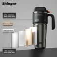 thumbnail image 3 of Sidagar 32 oz Stainless Steel Insulated Tumbler with Push-Button Lid and Handle, Black, 3 of 8