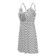 thumbnail image 3 of Las mujeres atractivas sin mangas del vestido del lunar correa de espagueti nudo delantero del recor Abanopi Blanco XXXXXL, 3 of 7