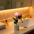 thumbnail image 4 of LED Rose Night Light Romantic Flower Lamp Battery Operated Decorative Table Lamp Bedroom Desk Atmosphere Light Valentine Gift Home Decoration Artificial Rose Flower Mood Lighting, 4 of 6