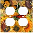 thumbnail image 5 of Metal Light Switch Plate Outlet Cover Sunflower Butterfly SUN005, 5 of 24
