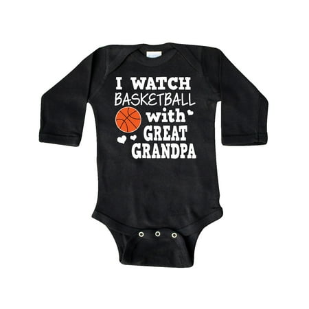 

Inktastic I Watch Basketball with Great Grandpa Gift Baby Boy Long Sleeve Bodysuit