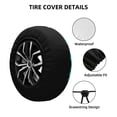 thumbnail image 3 of Lsque Geometry Dash Pattern Tire Covers - Tough Tire Wheel Protector for Truck, SUV, Trailer, Camper, RV - 14 inch, 3 of 7