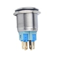 thumbnail image 4 of Interruptor de botón pulsador de acero inoxidable de 22 mm y roja Cabeza plana Cola Interruptor de botón pulsador de 22 mm, 4 of 6