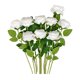 thumbnail image 1 of Matsuzay 9 piezas de flores artificiales de tela rosa cumpleaños regalos de boda fiesta en casa ramo de simulación elegante fotografía de Decoración Blanco, 1 of 6