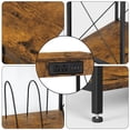 thumbnail image 3 of 3 Tier Vinyl Record Player Stand Turntable Cabinet with Charging Station Brown, 3 of 5