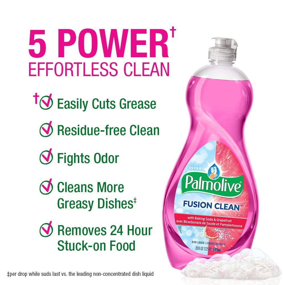 Palmolive Ultra Dish Liquid Fusion Clean Baking Soda & Grapefruit 591Ml (Pack of 3)