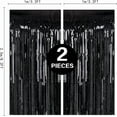 thumbnail image 3 of 2 Pack 3.2ft x 8.2ft Black Tinsel Foil Fringe Curtains, Metallic Foil Tinsel Photo Booth Backdrop Streamer for New Years Decorations Halloween Bachelorette Birthday Holiday Celebration Party Supplies, 3 of 10