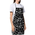 thumbnail image 4 of Yiaed Skeletons Dancing Print Kitchen Apron with Hand Wipe Pockets,Big Pocket,Aprons for Women with Pockets, Waterproof for Cooking Baking, 4 of 7