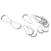 Raindrops  16 Pcs Double Hook Shower Curtain Hooks Large Bathroom Rack Silver