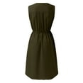thumbnail image 4 of Baqcunre Womens Dresses,Women Casual V Neck Summer Sleeveless Dress Adjustable Straps Buttons Dress with Pocket Holiday Dresses for Women,Long Dresses for Women Casual Dresses for Women Green XXL, 4 of 5