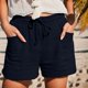 thumbnail image 1 of MKLEKYY Pantalones Cortos Para Mujer, Moda De Verano, Cintura Alta, Pierna Recta, Deportivos, Informales, Holgados, Con Cordón, Con Bolsillos, Banda Elástica, Para Ocio, 1 of 4