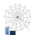 thumbnail image 2 of ufehgfjh Halloween Spider Web Lights - 1M Diameter 60 LED Purple Cobweb Lights with Black Spider, Solar Powered IP65 Waterproof, Remote Control for Outdoor Yard & House Decorations, 2 of 5